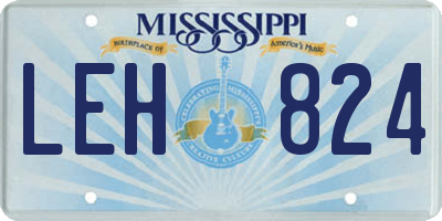 MS license plate LEH824