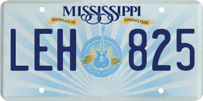 MS license plate LEH825