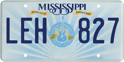 MS license plate LEH827