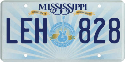 MS license plate LEH828