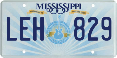 MS license plate LEH829