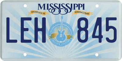 MS license plate LEH845
