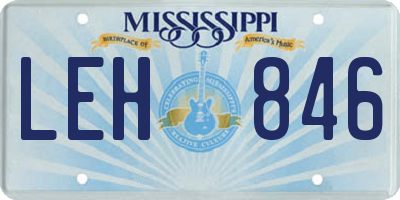 MS license plate LEH846