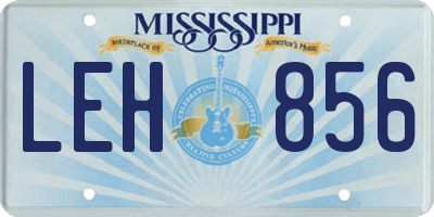 MS license plate LEH856