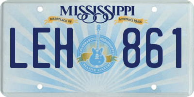 MS license plate LEH861