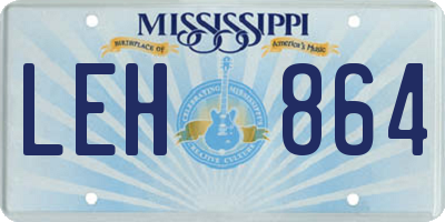 MS license plate LEH864