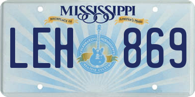 MS license plate LEH869