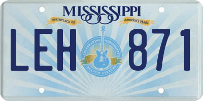 MS license plate LEH871