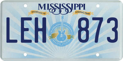 MS license plate LEH873