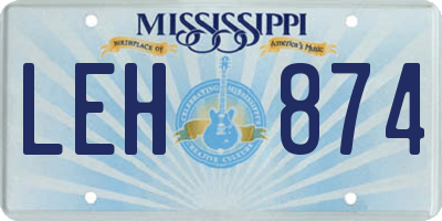 MS license plate LEH874
