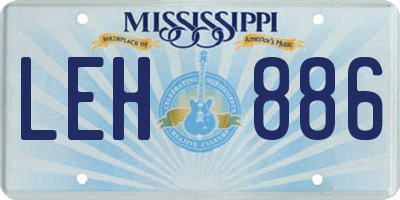 MS license plate LEH886