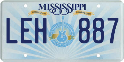 MS license plate LEH887