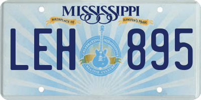 MS license plate LEH895