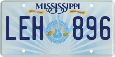 MS license plate LEH896