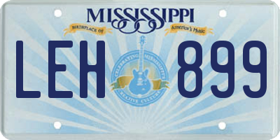 MS license plate LEH899