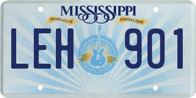 MS license plate LEH901