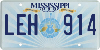 MS license plate LEH914