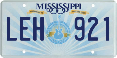 MS license plate LEH921