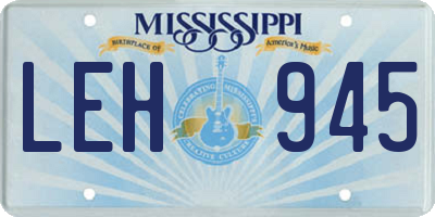 MS license plate LEH945