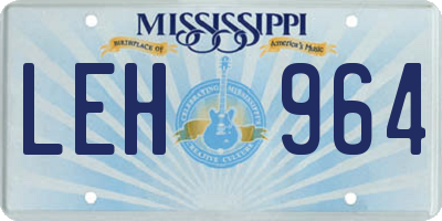 MS license plate LEH964