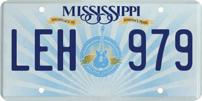 MS license plate LEH979