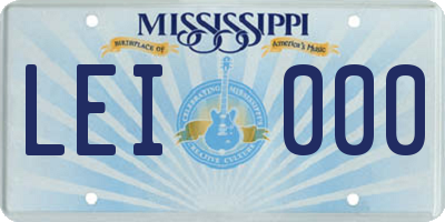 MS license plate LEI000
