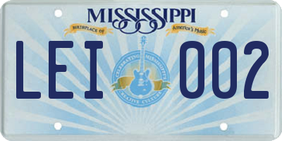 MS license plate LEI002