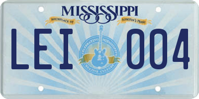 MS license plate LEI004