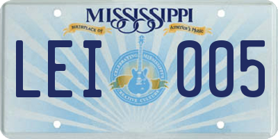 MS license plate LEI005