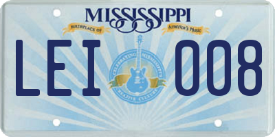 MS license plate LEI008