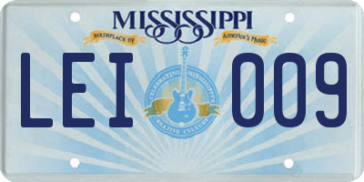 MS license plate LEI009