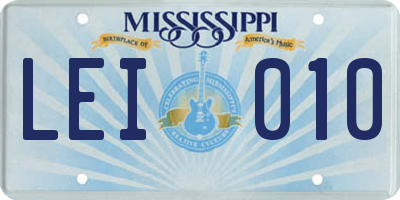 MS license plate LEI010
