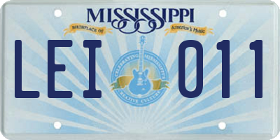 MS license plate LEI011