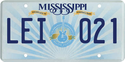 MS license plate LEI021