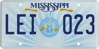 MS license plate LEI023