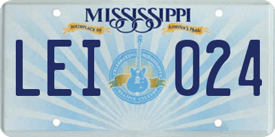 MS license plate LEI024