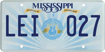 MS license plate LEI027