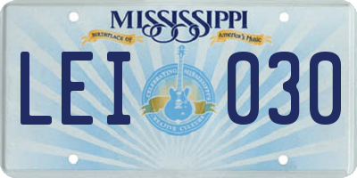MS license plate LEI030