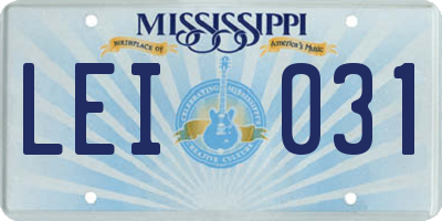 MS license plate LEI031