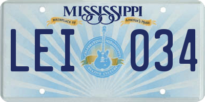 MS license plate LEI034