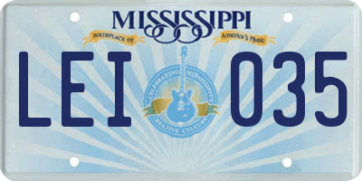 MS license plate LEI035