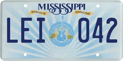 MS license plate LEI042