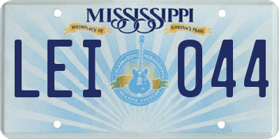 MS license plate LEI044