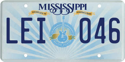 MS license plate LEI046
