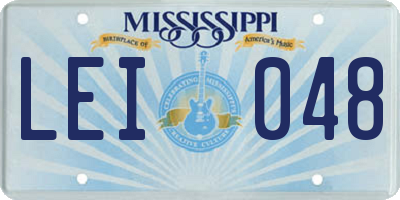 MS license plate LEI048