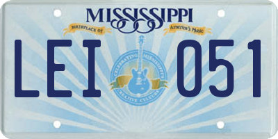 MS license plate LEI051