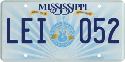MS license plate LEI052