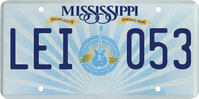 MS license plate LEI053