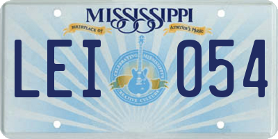 MS license plate LEI054