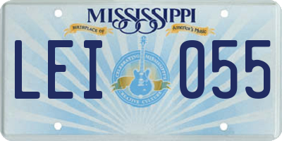 MS license plate LEI055